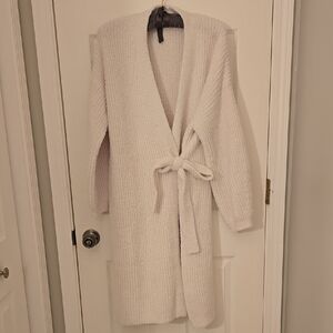 Cozy White Knit Robe